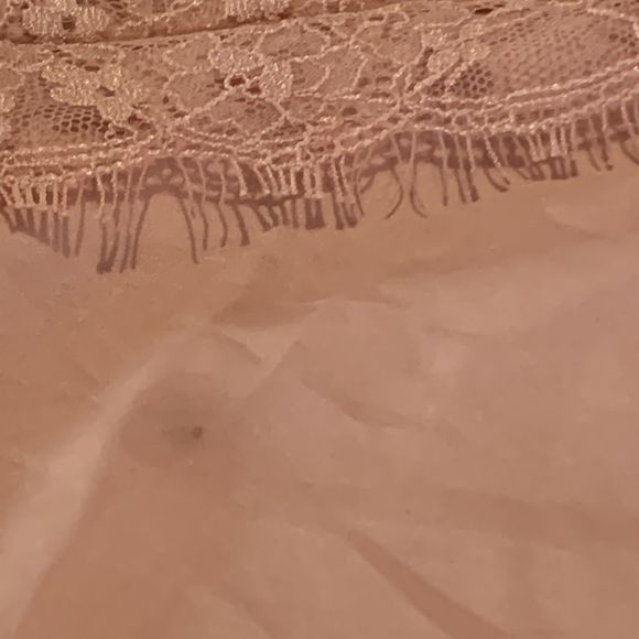 Lace cami lingerie inspired top crop with lace River island cream peach blush 12 - Picture 11 of 11